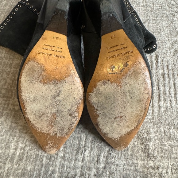 Isabel Marant Black Suede Leather Boots Size 37 - Picture 2 of 3